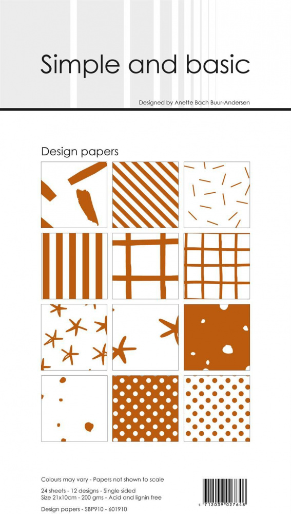 Simple and basic - Paper Pack - SBP910 - 10x21cm - Cognac - Kreativ ...