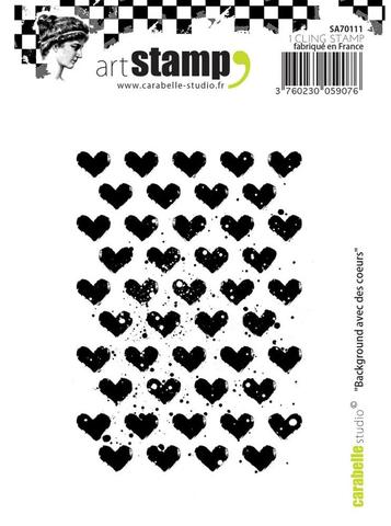 Carabelle Studio - Cling stamp - Hearts Background - Kreativ Scrapping